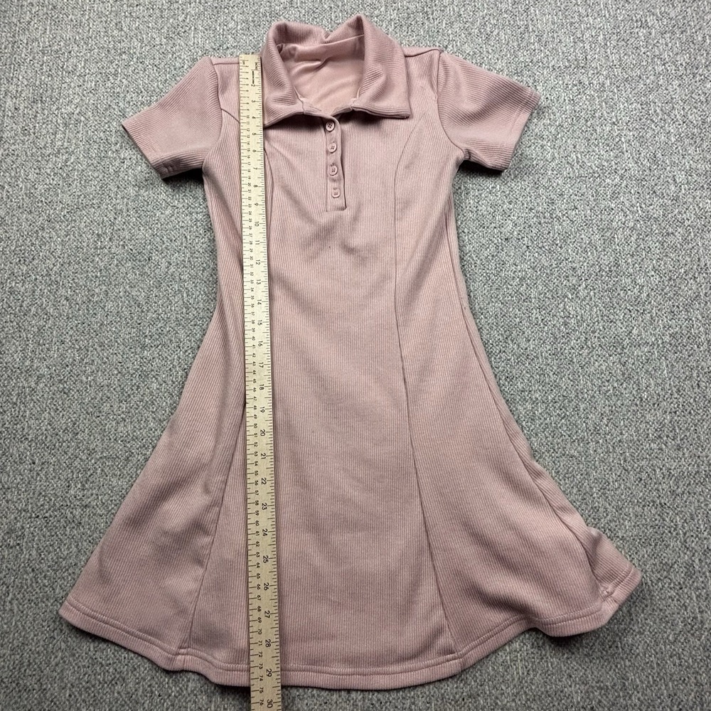 Dusty Pink Daisy Collared Layered Women's Dress Size Small - Picture 3 of 5